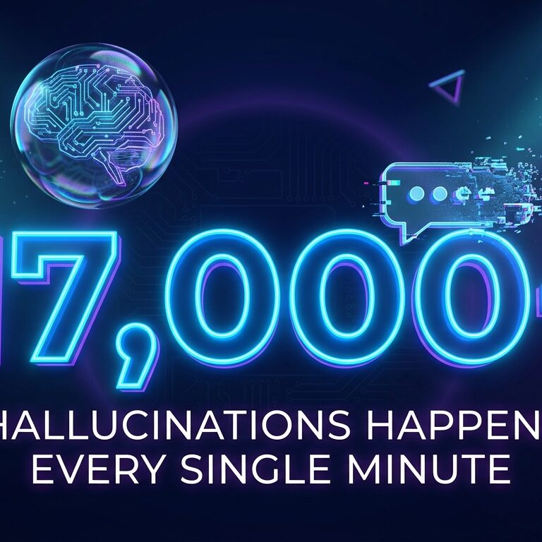 ChatGPT hallucination statistics 2026 showing 17000 errors per minute